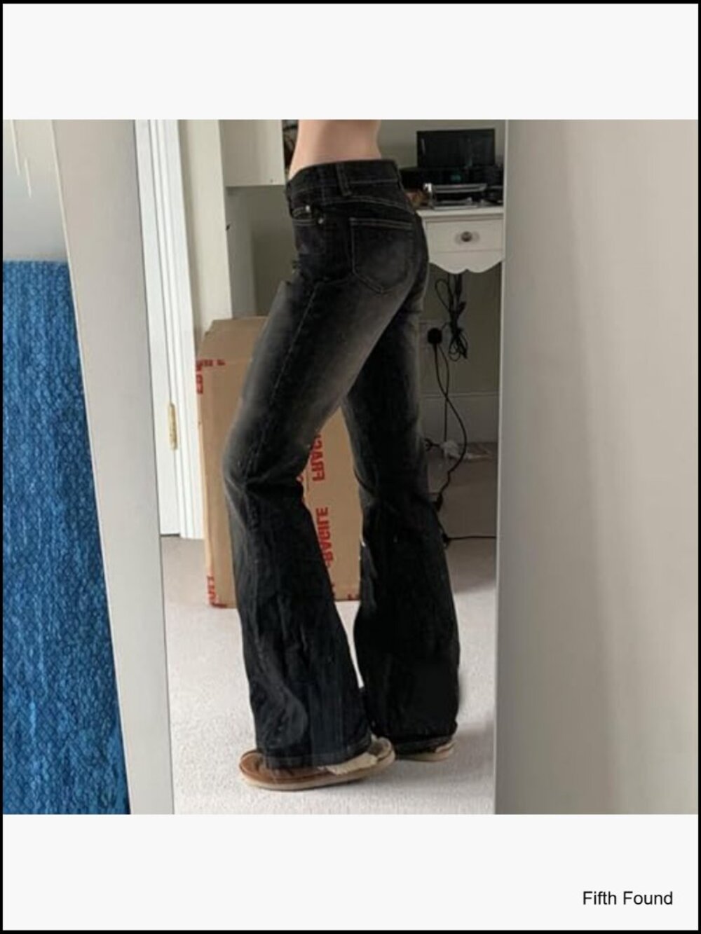 Y2K Bootcut Jeans Wide Leg Flared Denim Pants Low Rise Stretch Bell Bottom - Picture 4 of 4